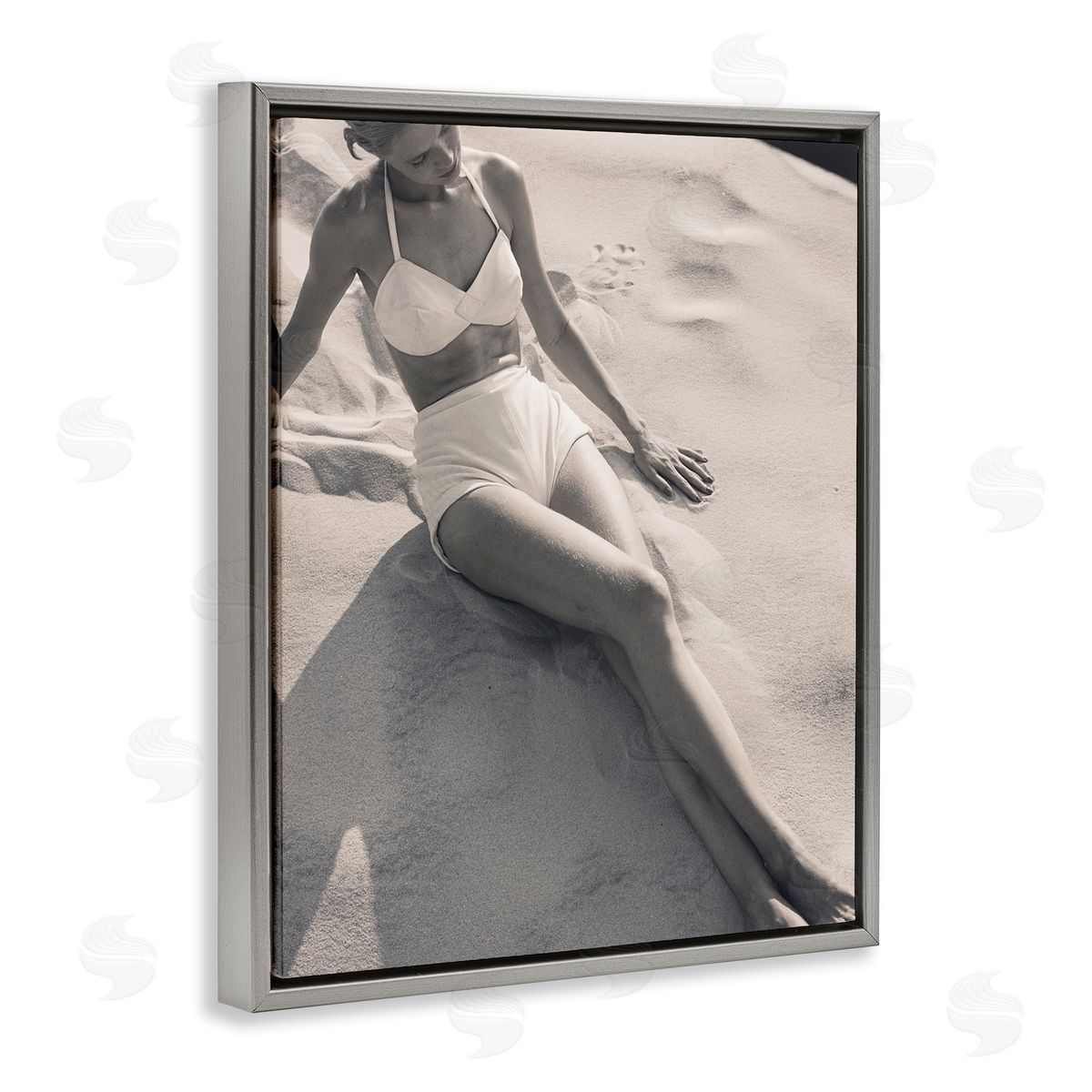 Graffitee Studios Beach Fashion Photography Gray Floater Frame Canvas Artside_