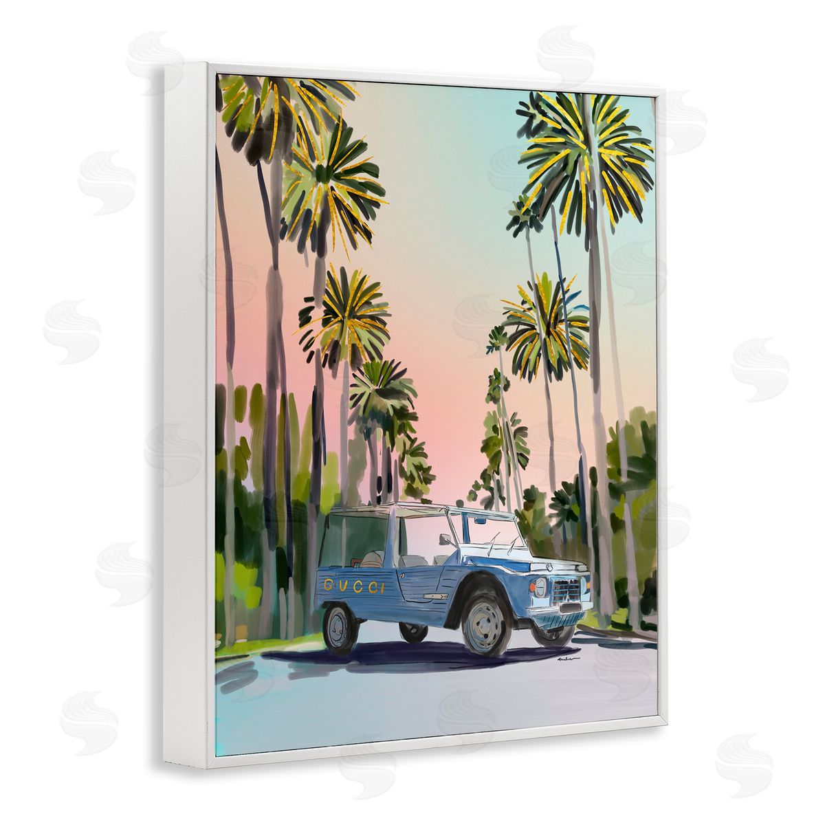 Amelia Noyes Glam Brand Tropical Truck White Framed Giclee Wall Artside_