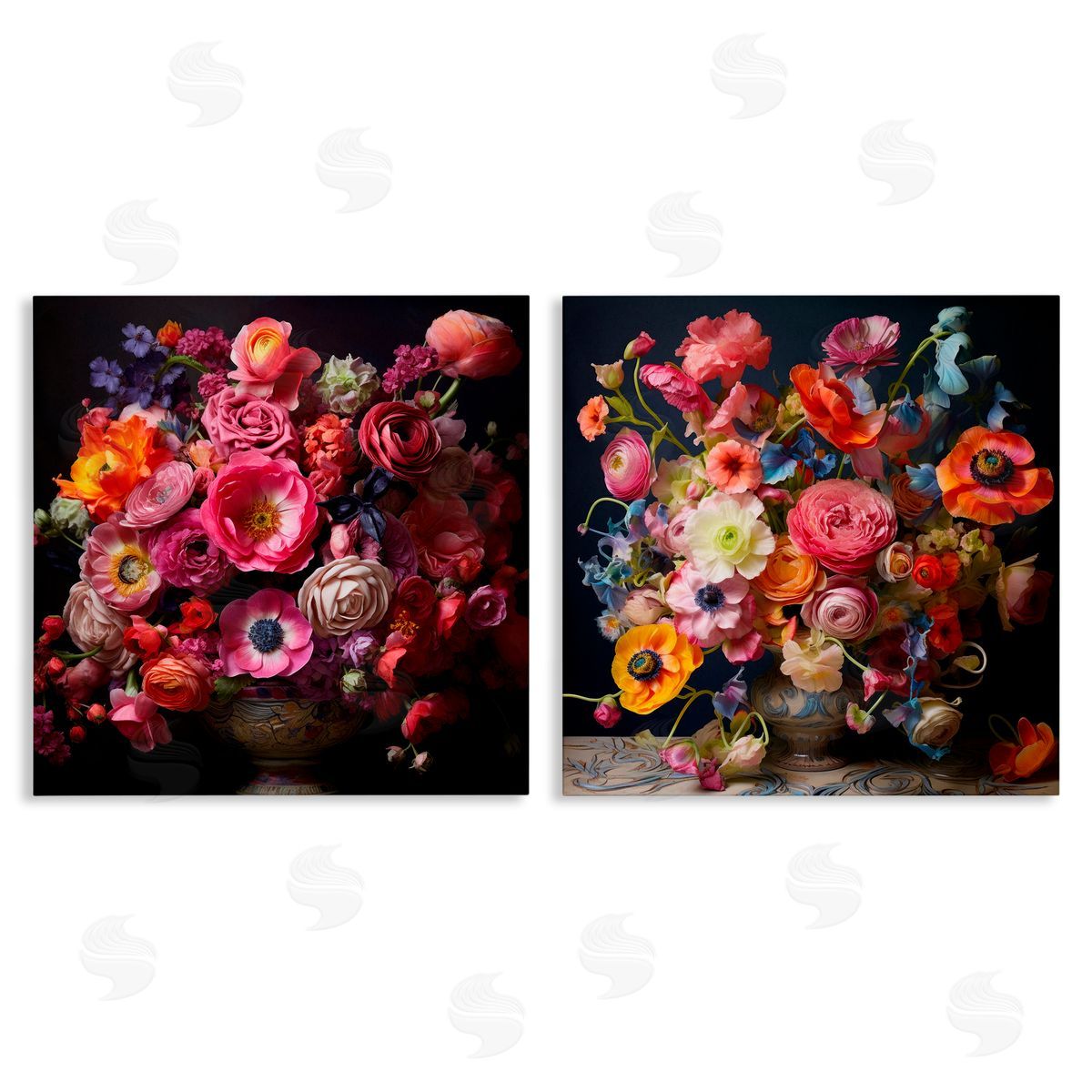 Lazar Studio Stunning Still Life Floral Arrangement Canvas Wall Art Print