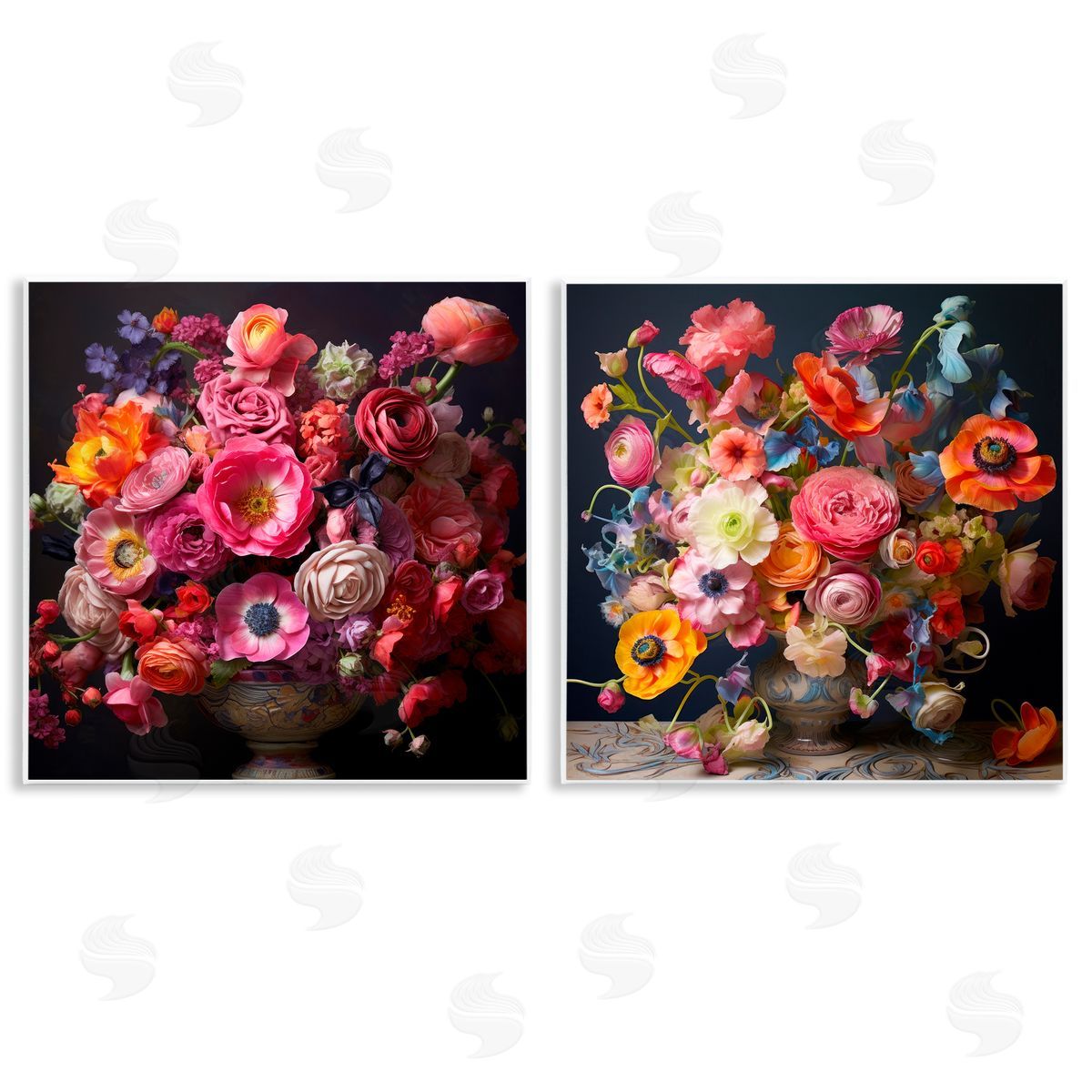 Lazar Studio Stunning Still Life Floral Arrangement Wooden Wall Plaque Art Print