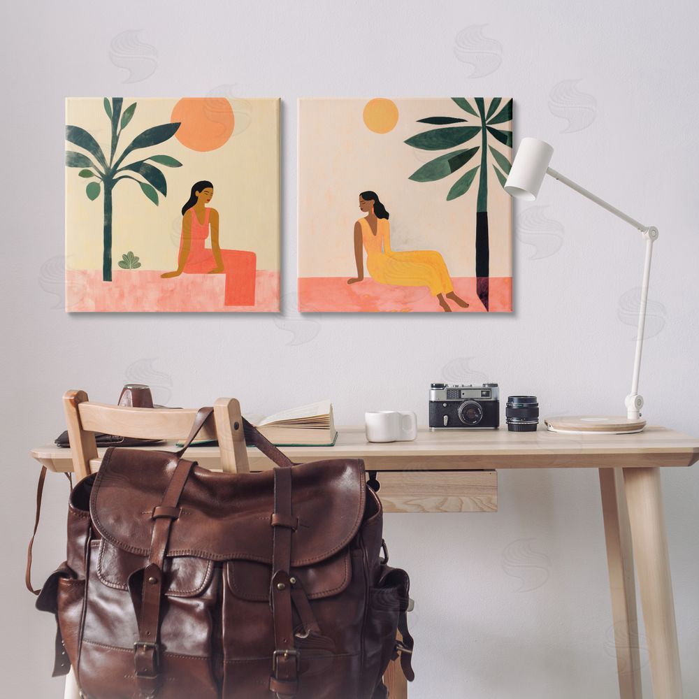 Lazar Studio Female Figure Resting Outdoors Canvas Wall Art Print in Room