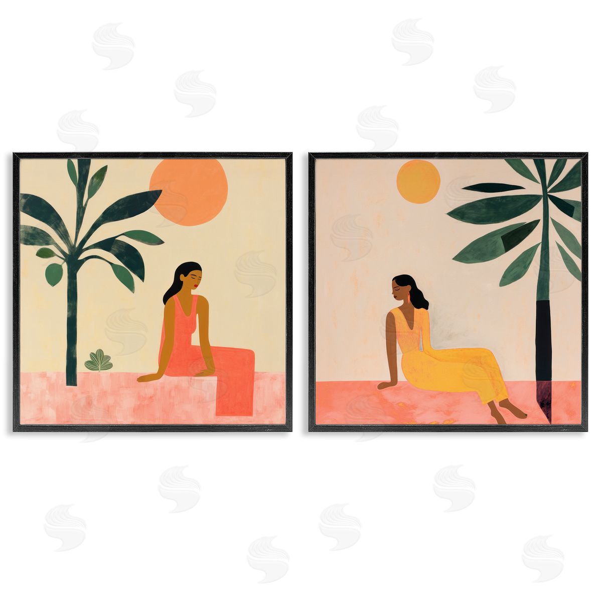 Lazar Studio Female Figure Resting Outdoors Black Framed Giclee Wall Art Print