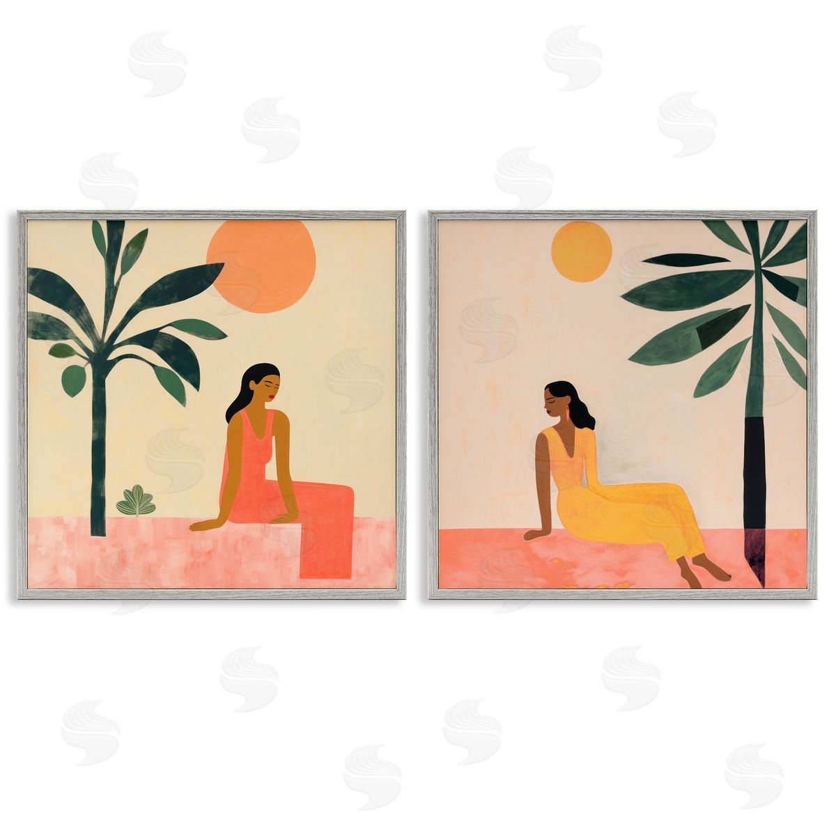 Lazar Studio Female Figure Resting Outdoors Gray Framed Giclee Wall Art Print