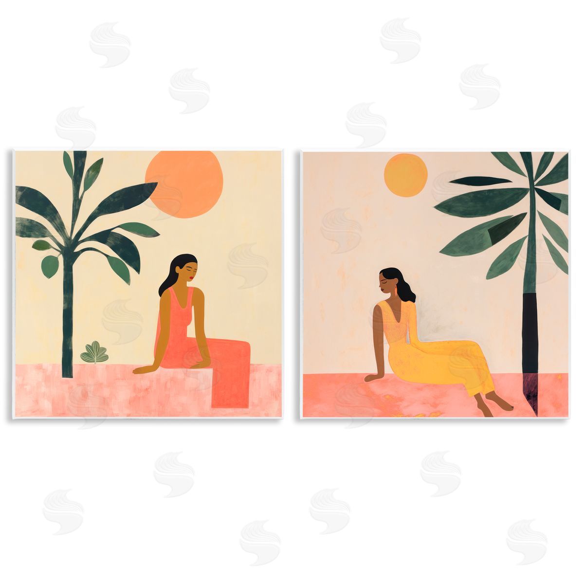 Lazar Studio Female Figure Resting Outdoors Wooden Wall Plaque Art Print