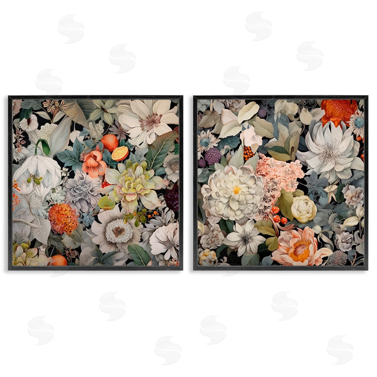 Lazar Studio Striking Botanical Floral  Black Framed Giclee Wall Art Print