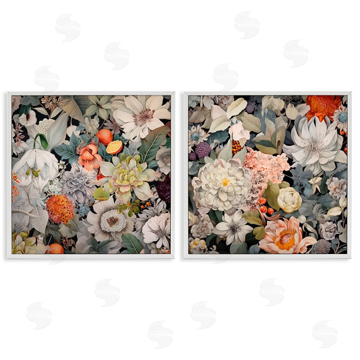 Lazar Studio Striking Botanical Floral  White Framed Giclee Wall Art Print