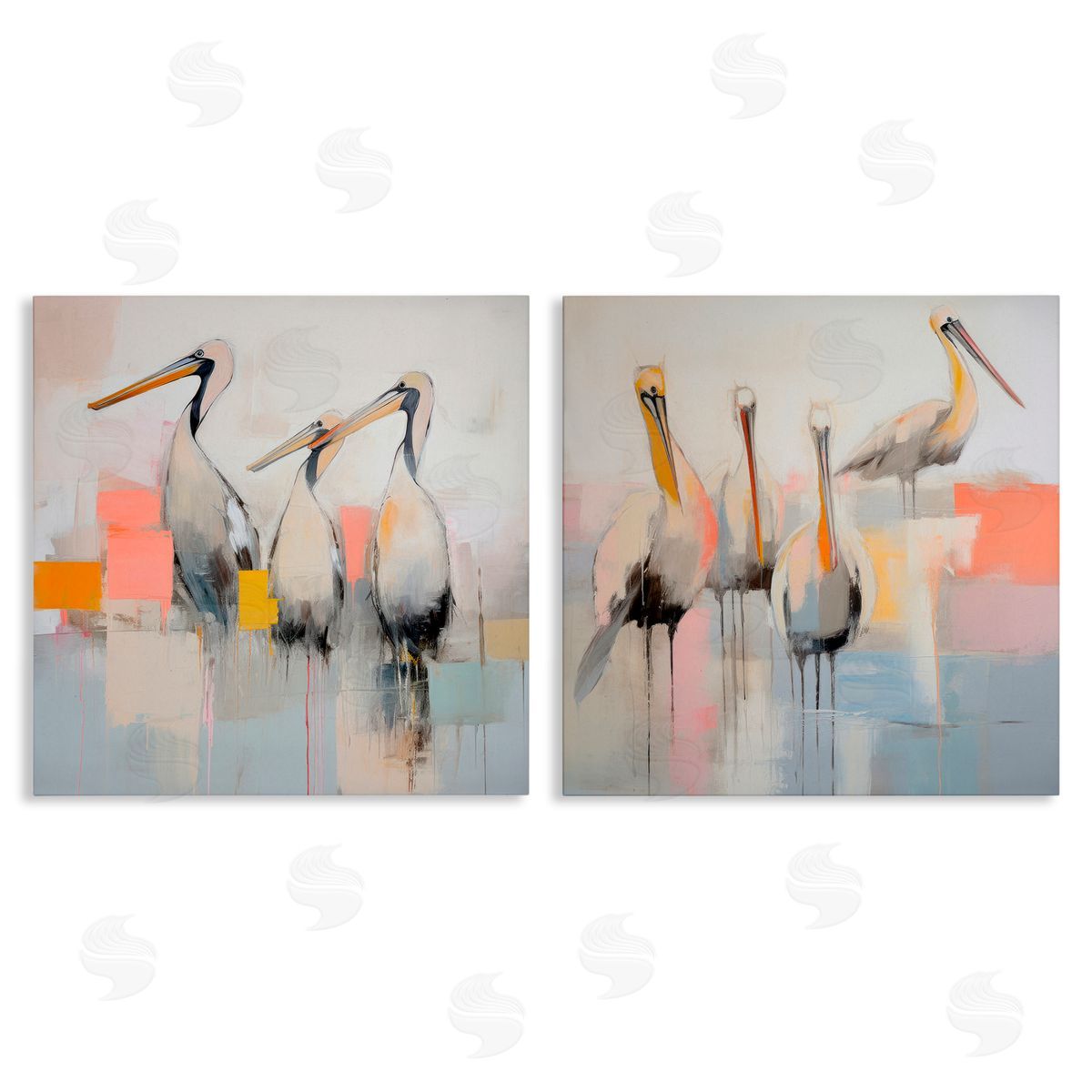 Irena Orlov Abstract Pelican Bird  Canvas Wall Art Print