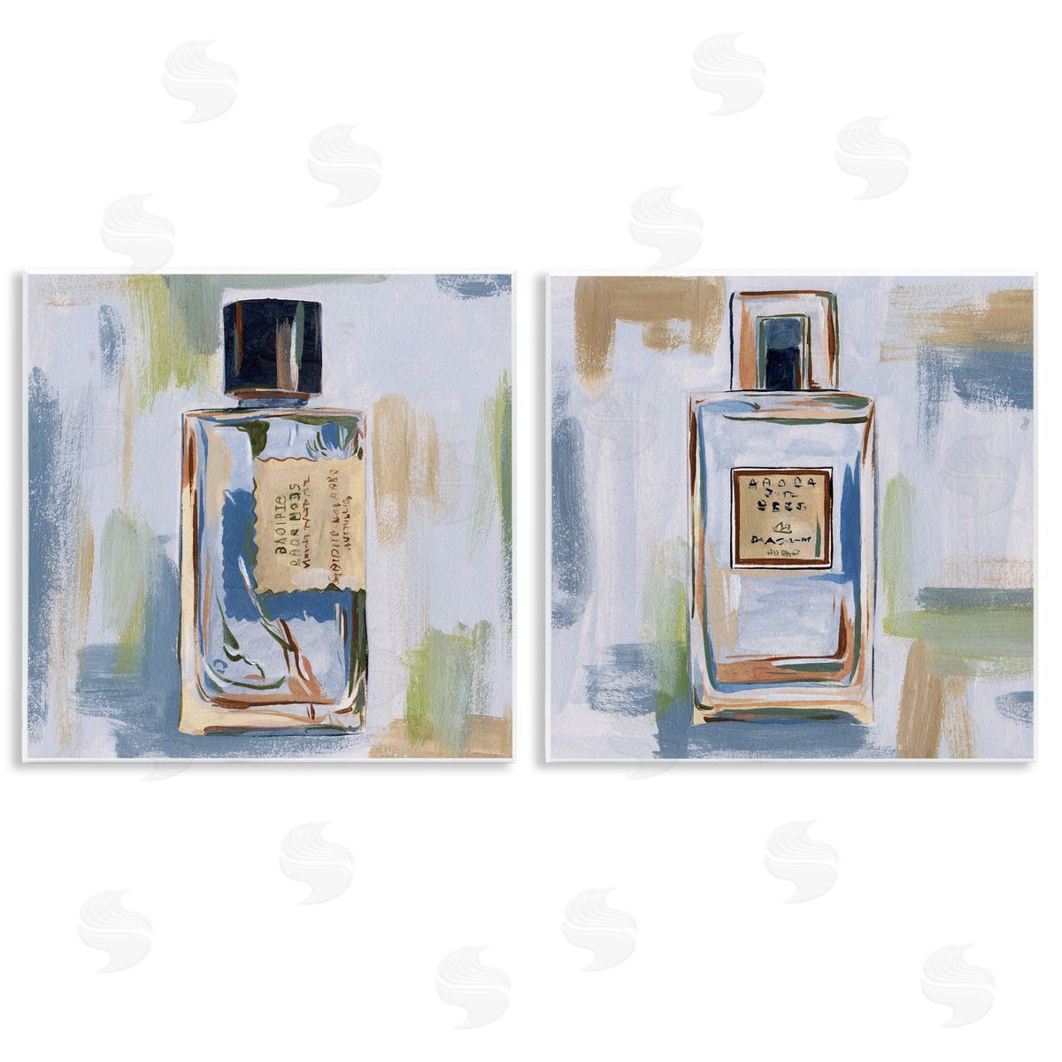 Melissa Wang Abstract Cologne Perfume Bottle  Wooden Wall Plaque Art Print