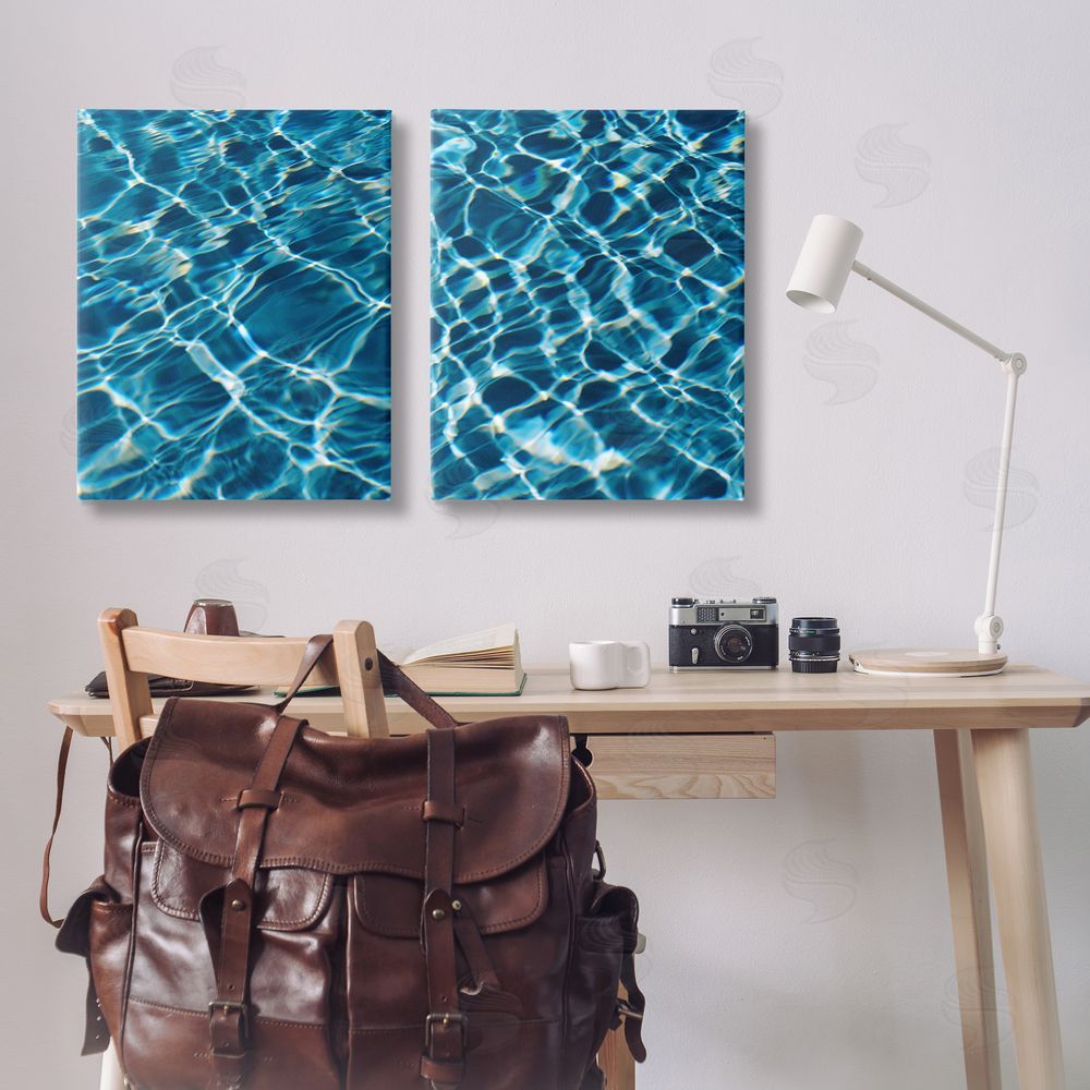 Justine Milton Inviting Clear Pool Water  Canvas Wall Art Print in Room