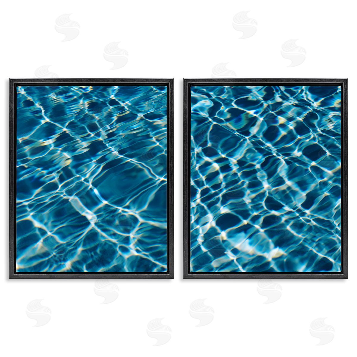 Justine Milton Inviting Clear Pool Water  Black Floating Frame Canvas Wall Art Print