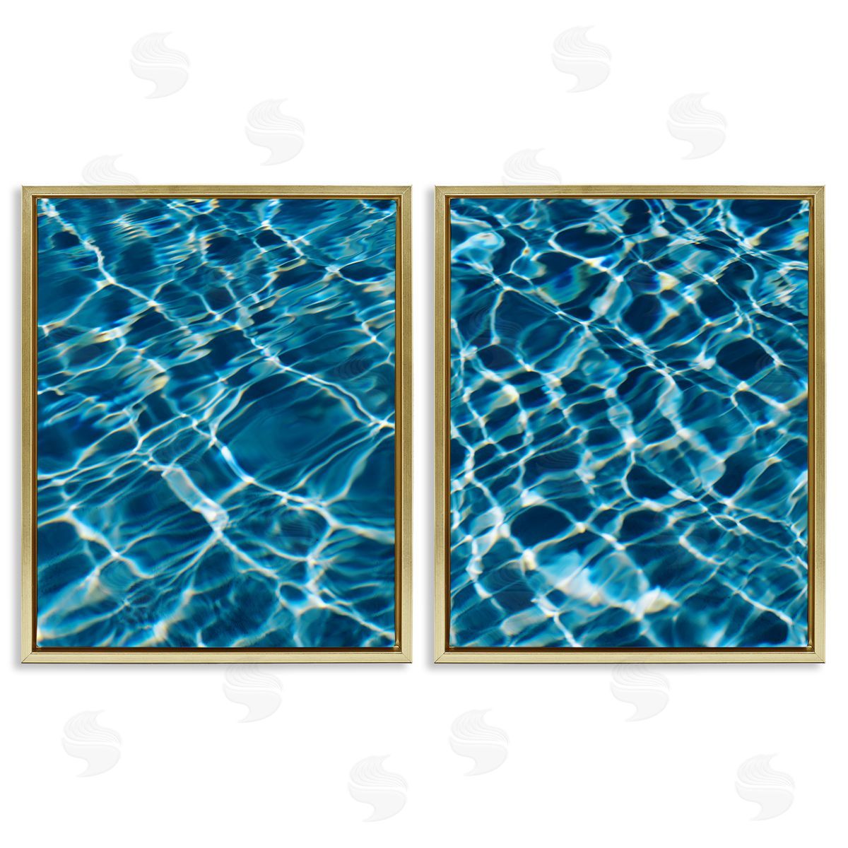 Justine Milton Inviting Clear Pool Water  Gold Floating Frame Canvas Wall Art Print