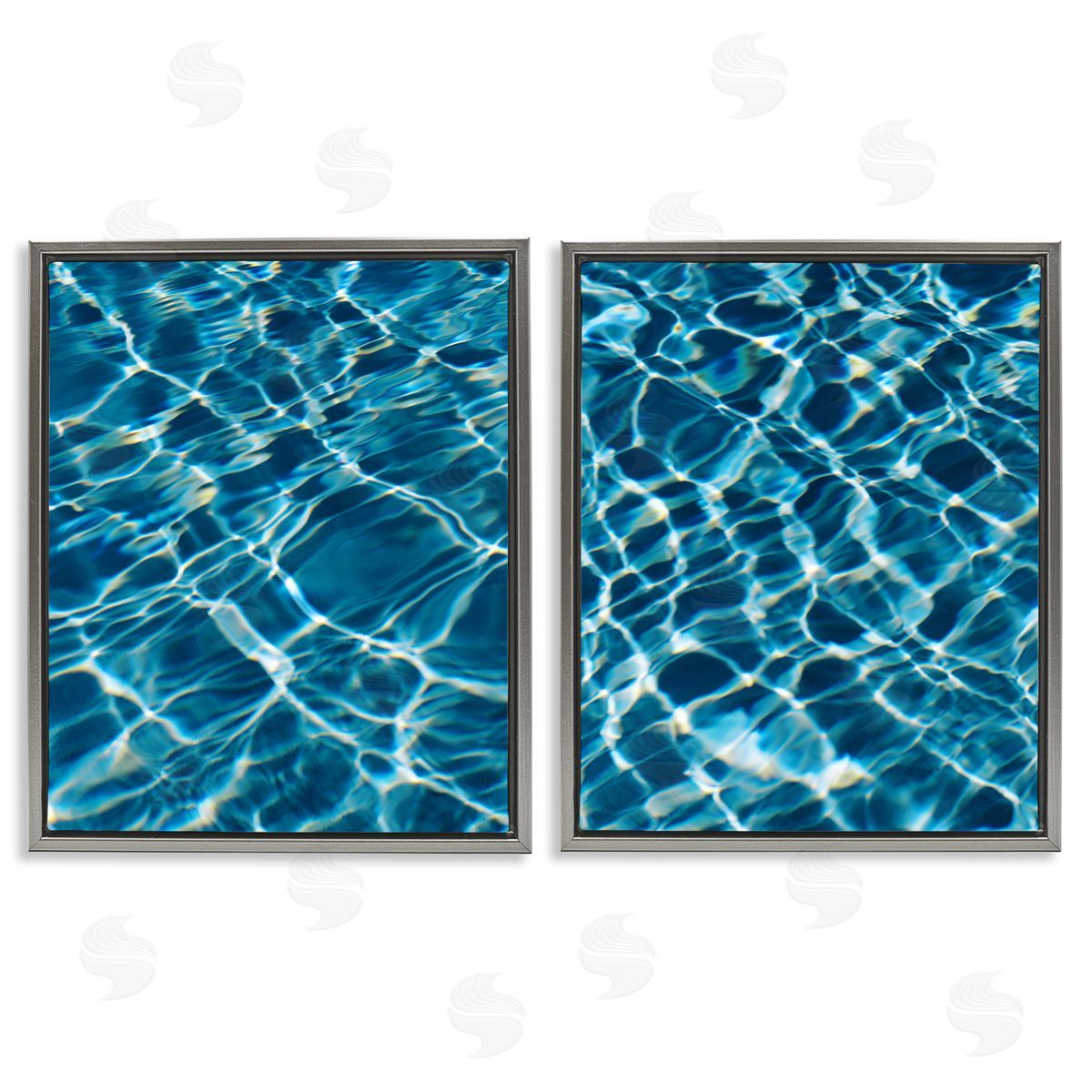 Justine Milton Inviting Clear Pool Water  Gray Floating Frame Canvas Wall Art Print