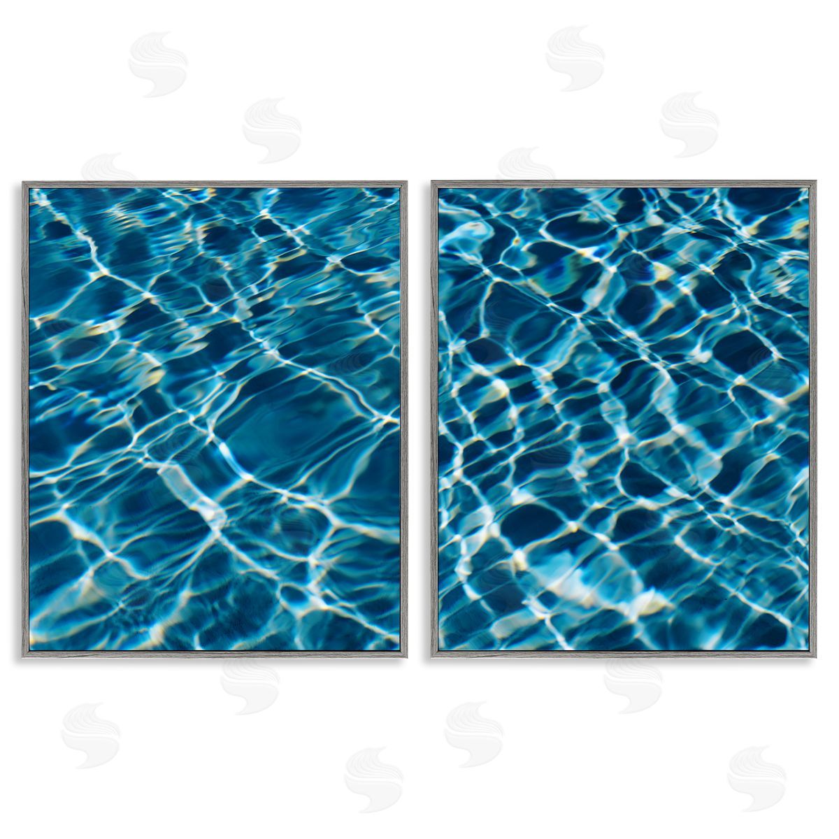 Justine Milton Inviting Clear Pool Water  Gray Framed Giclee Wall Art Print