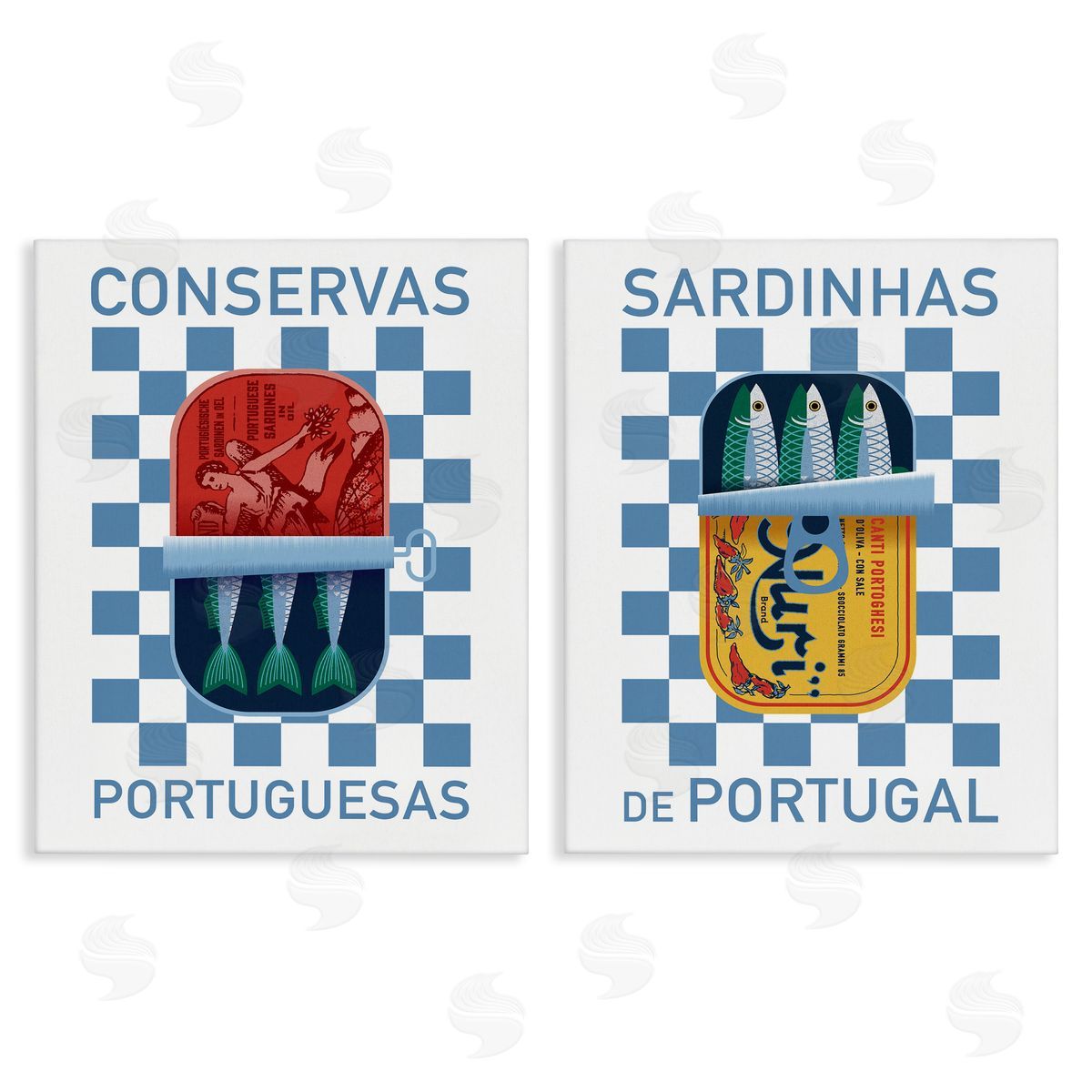 Victoria Barnes Portuguese Canned Sardines Canvas Wall Art Print