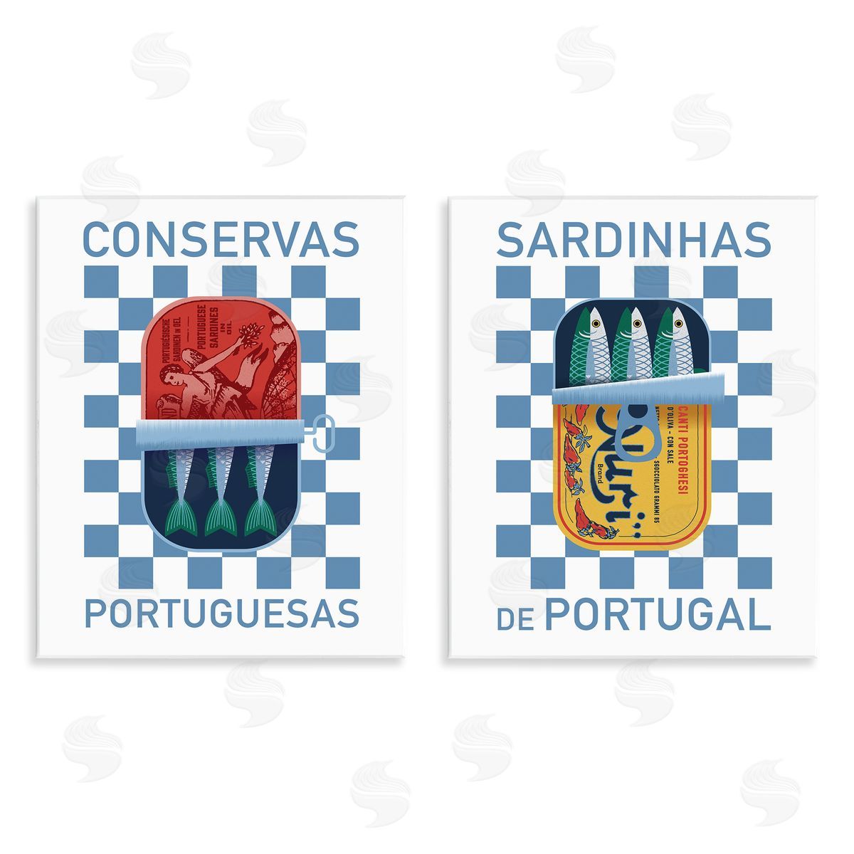 Victoria Barnes Portuguese Canned Sardines Wooden Wall Plaque Art Print