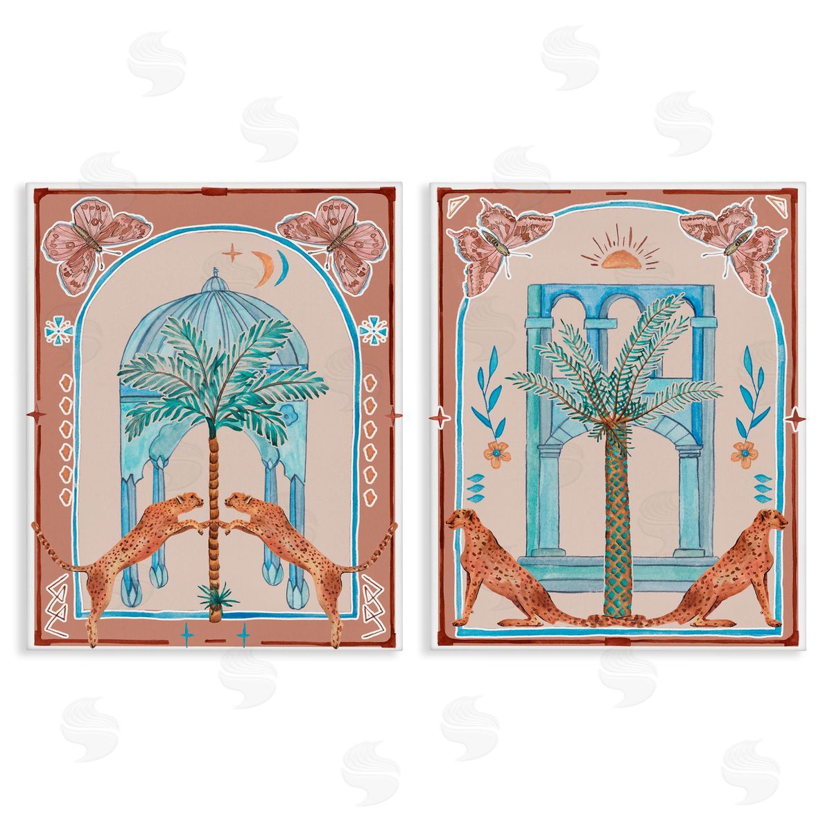Melissa Wang Doorway Cheetah Palms Canvas Wall Art Print