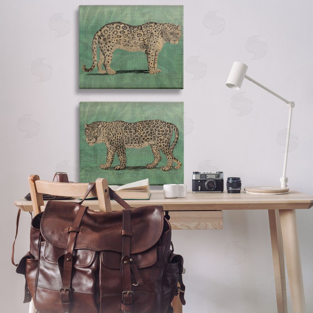 June Erica Vess Stunned Jaguar Hunting  Canvas Wall Art Print in Room