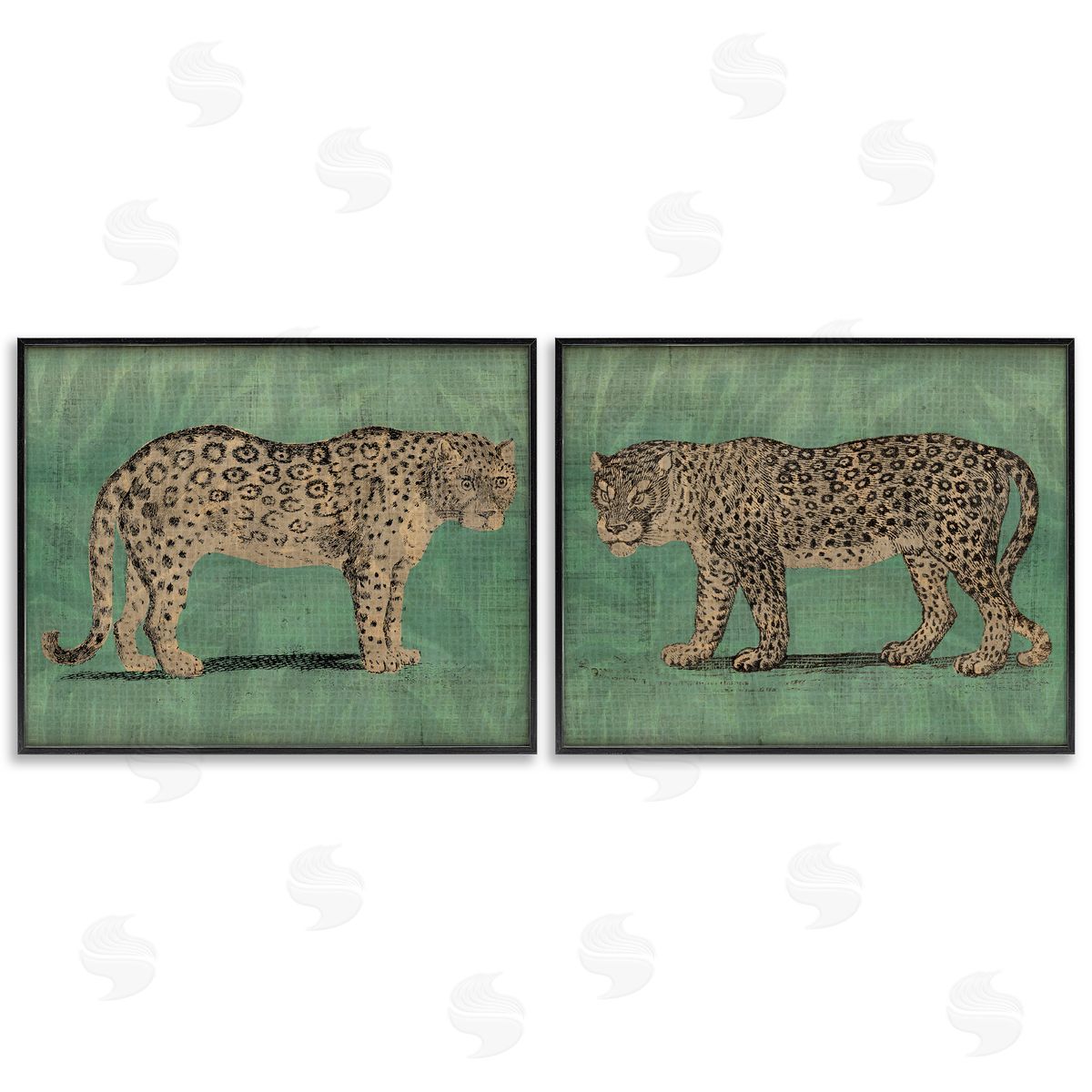 June Erica Vess Stunned Jaguar Hunting  Black Framed Giclee Wall Art Print
