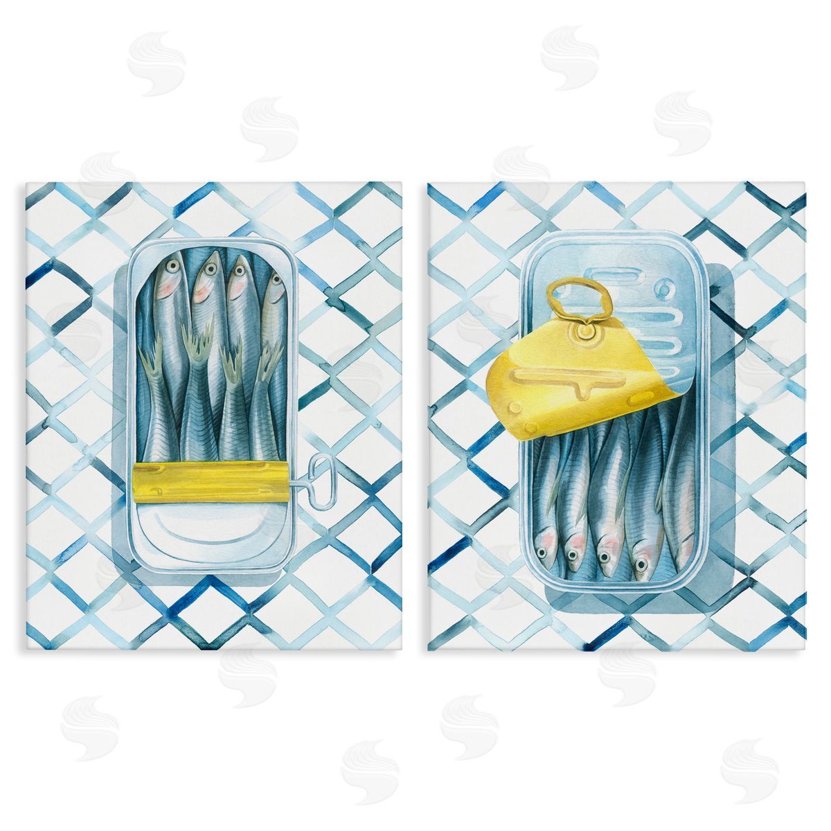 Grace Popp Canned Sardines Food Art Canvas Wall Art Print