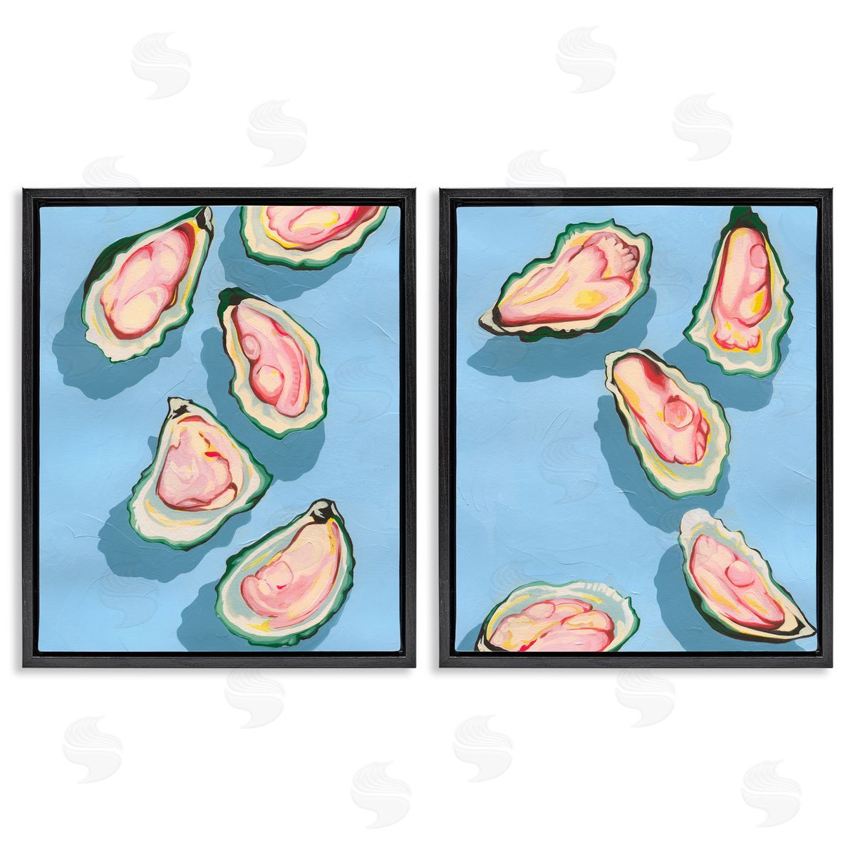 Grace Popp Fresh Oyster Appetizer   Black Floating Frame Canvas Wall Art Print