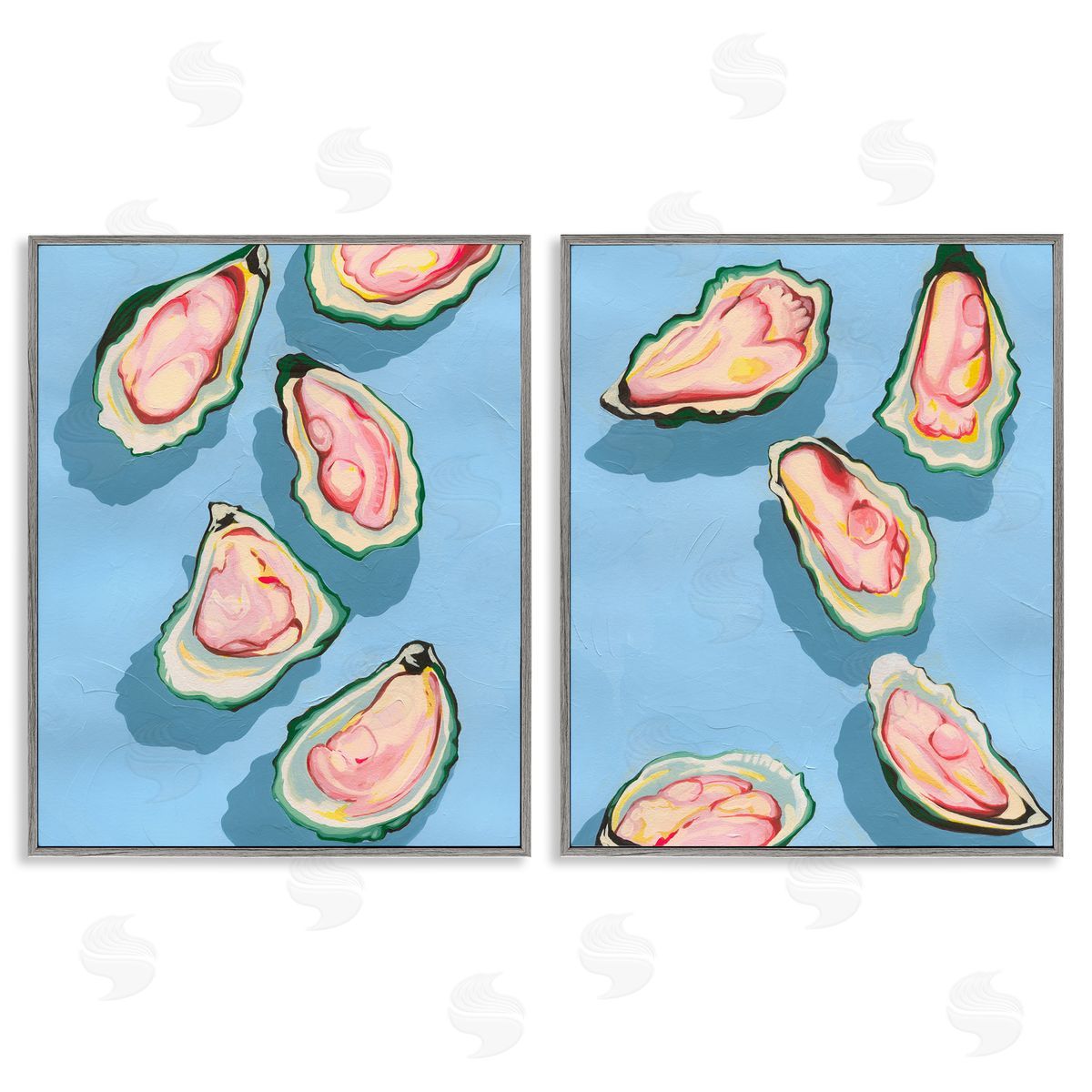 Grace Popp Fresh Oyster Appetizer   Gray Framed Giclee Wall Art Print