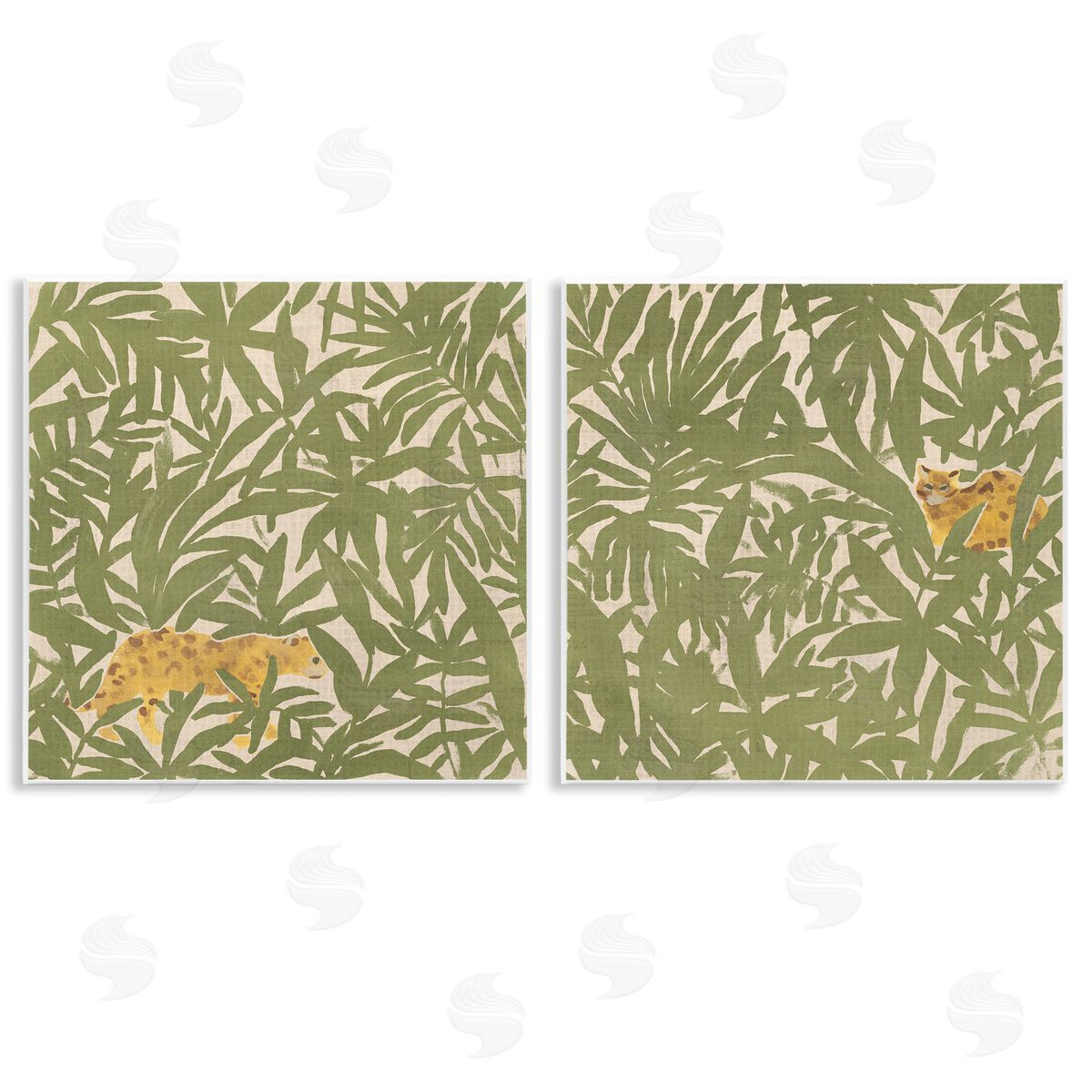 June Erica Vess Hunting Jungle Cat Wooden Wall Plaque Art Print