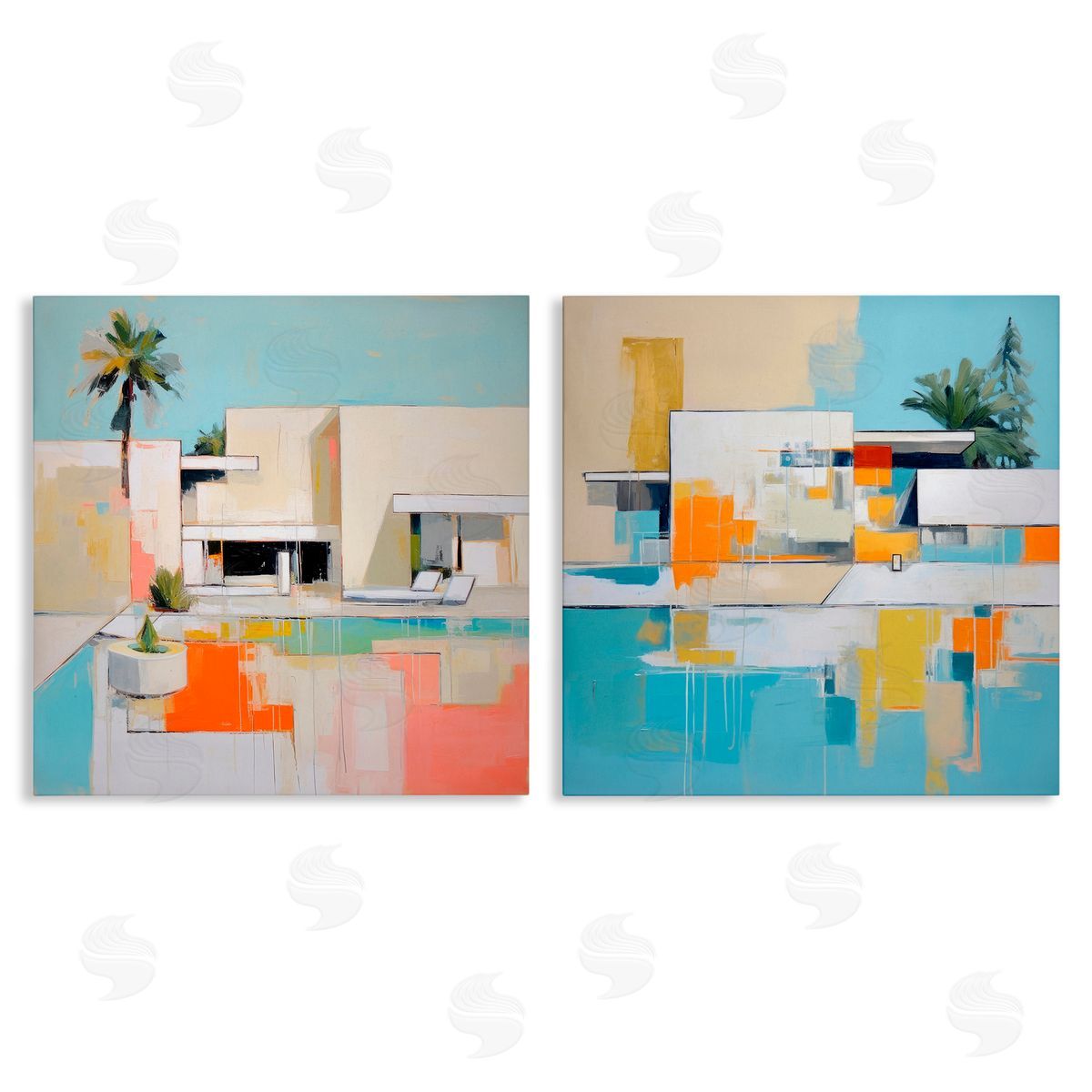 Irena Orlov Abstract Modern Tropical House Canvas Wall Art Print