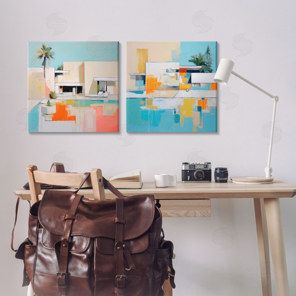 Irena Orlov Abstract Modern Tropical House Canvas Wall Art Print in Room