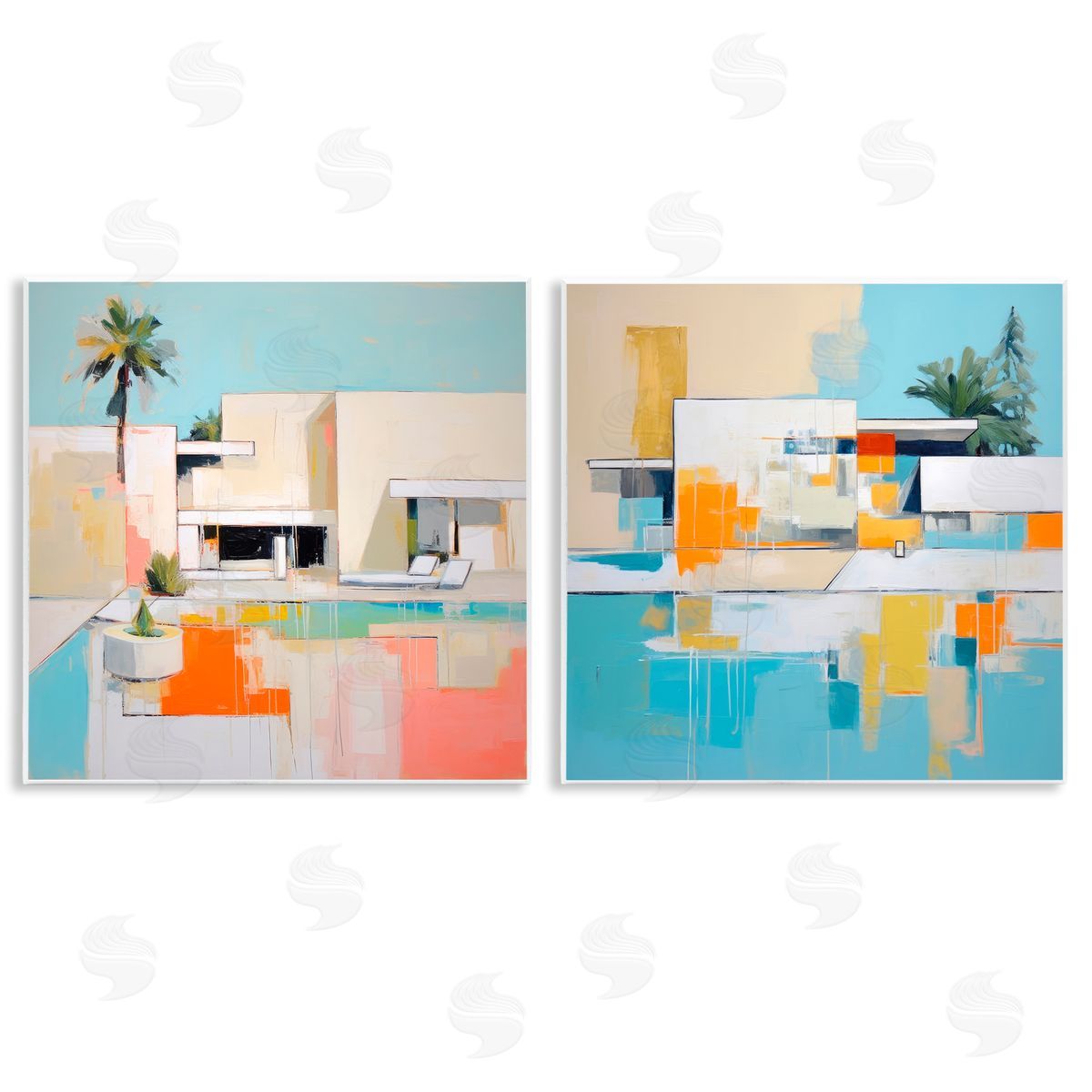 Irena Orlov Abstract Modern Tropical House Wooden Wall Plaque Art Print