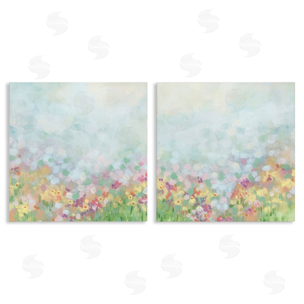 June Erica Vess Pastel Spring Flower Field  Canvas Wall Art Print