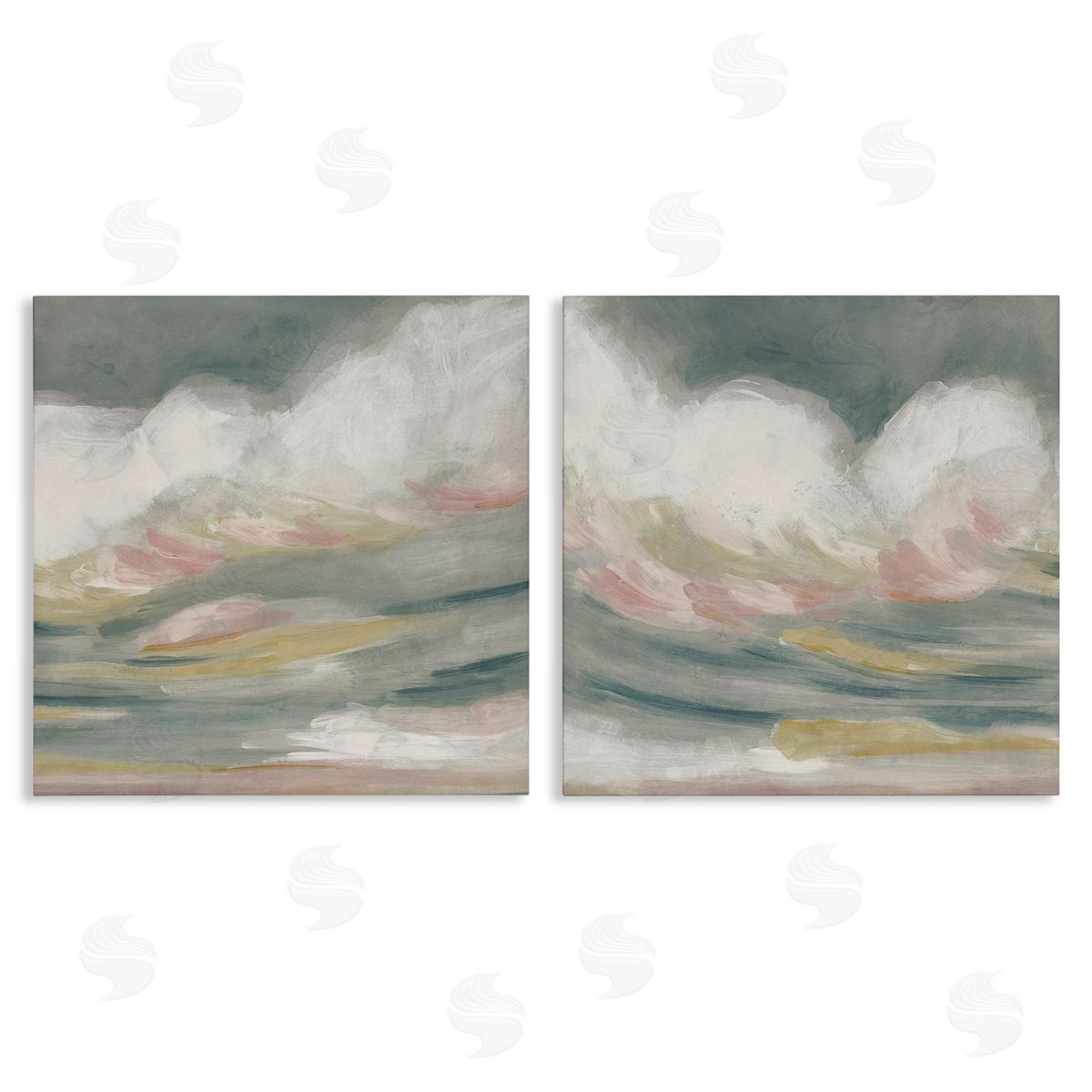 June Erica Vess Wispy Pink Mountains Canvas Wall Art Print