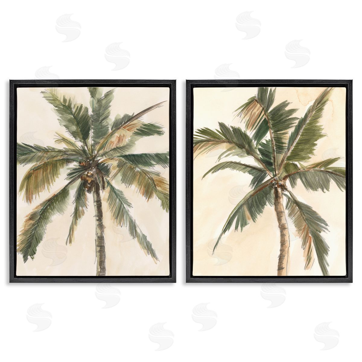 Ethan Harper Majestic Towering Palms Black Floating Frame Canvas Wall Art Print