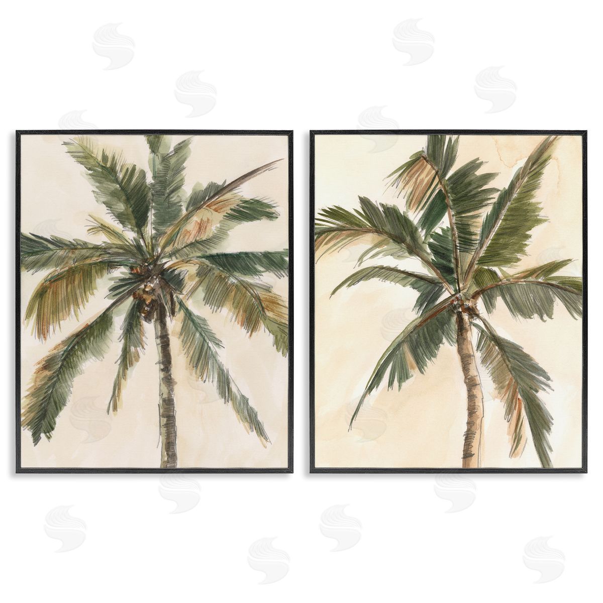 Ethan Harper Majestic Towering Palms Black Framed Giclee Wall Art Print