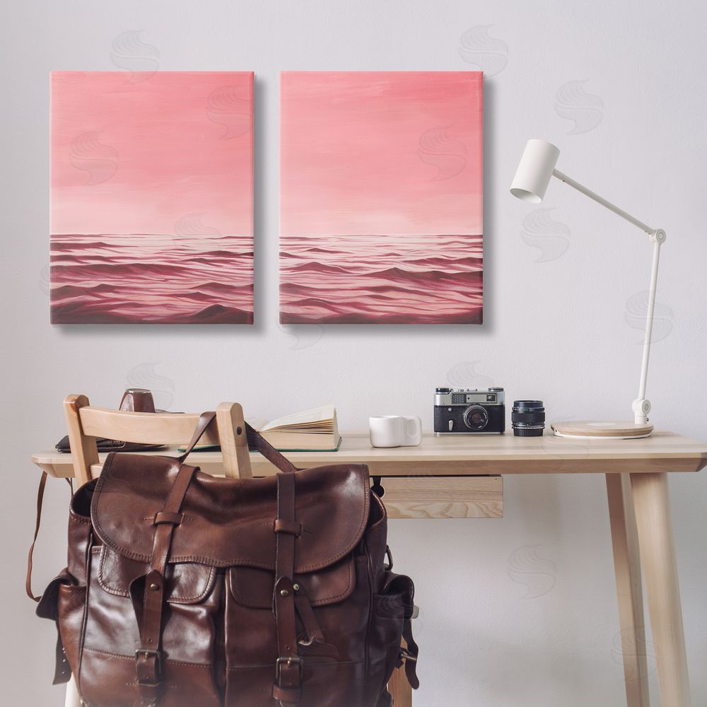 Grace Popp Pink Calm Seascape Canvas Wall Art Print in Room
