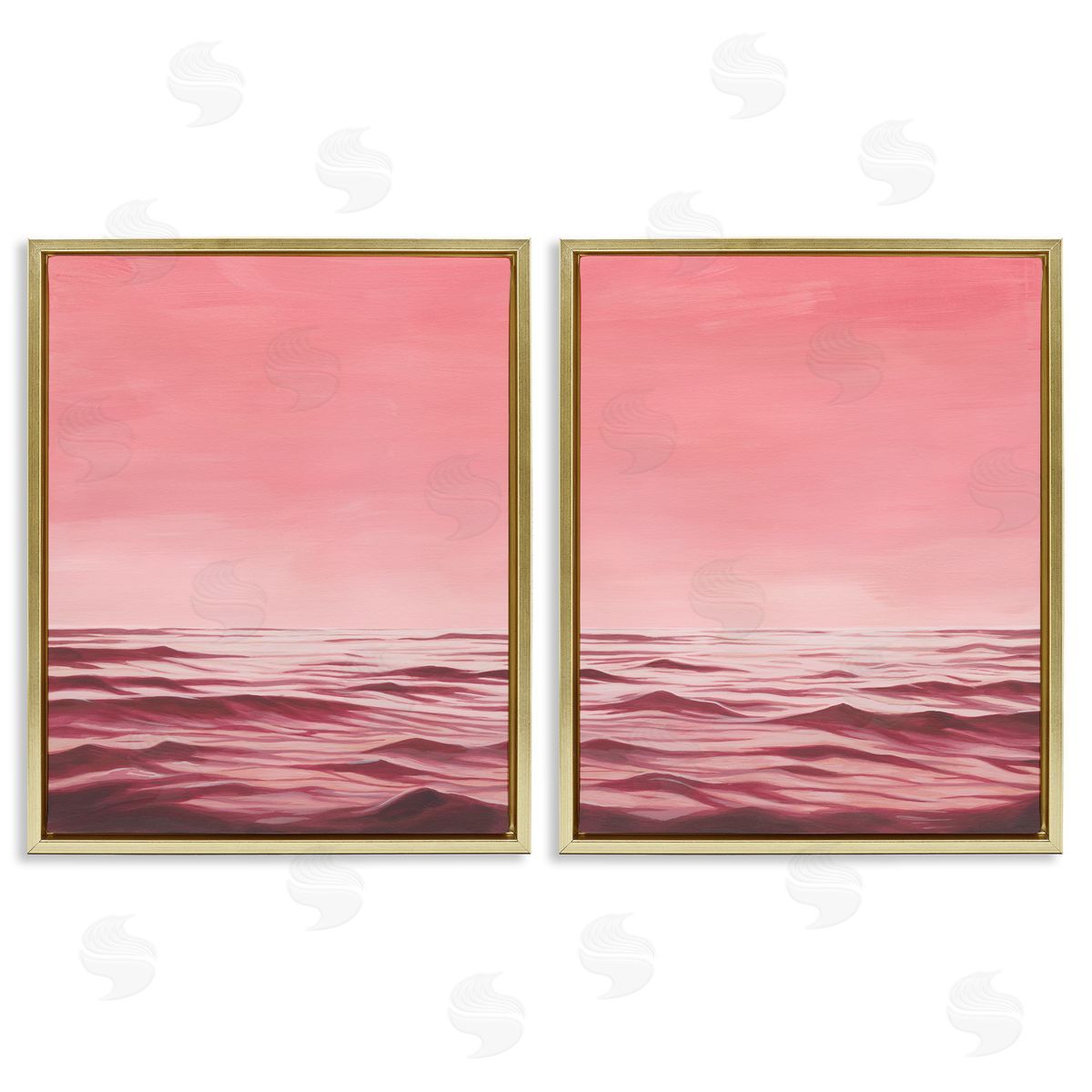 Grace Popp Pink Calm Seascape Gold Floating Frame Canvas Wall Art Print