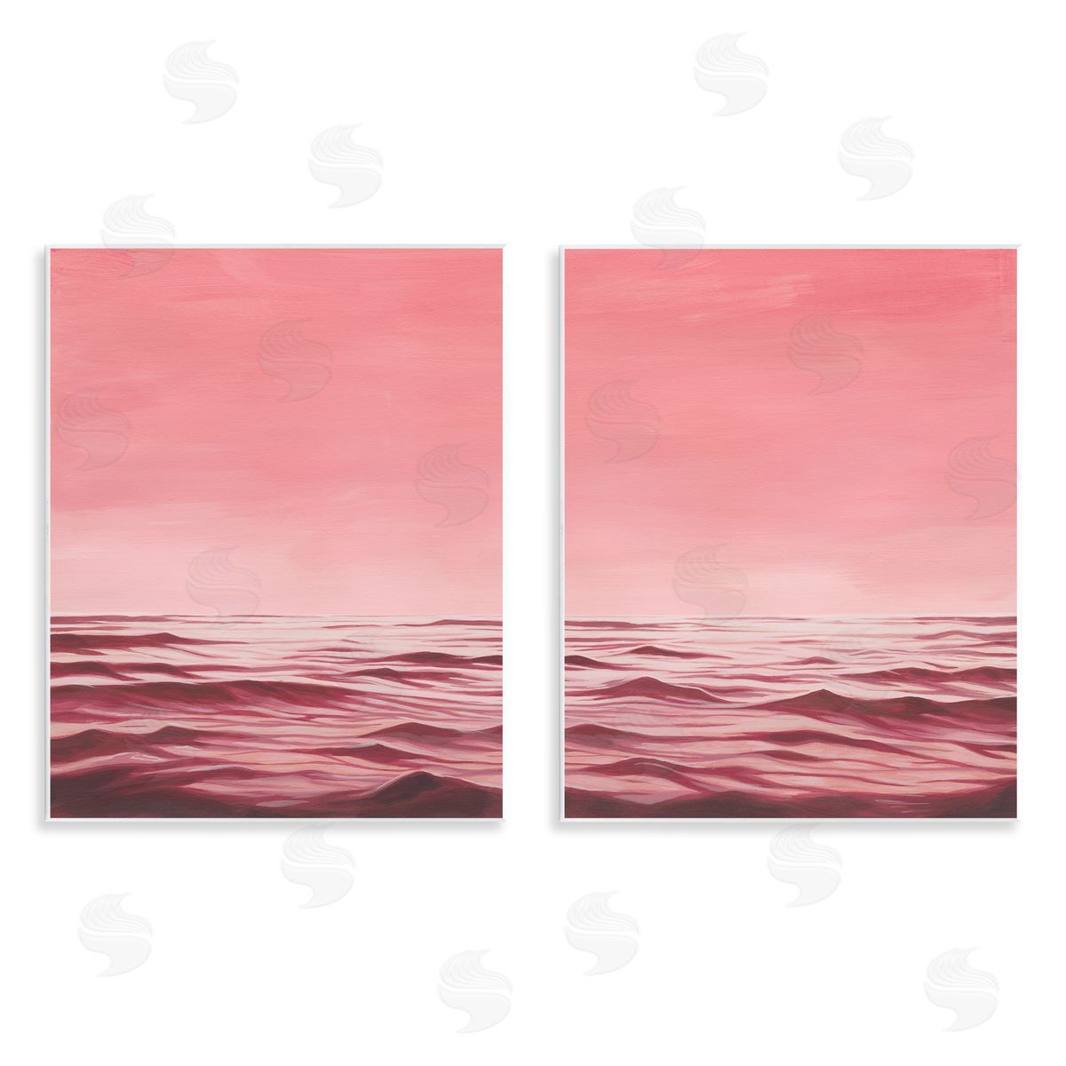 Grace Popp Pink Calm Seascape Wooden Wall Plaque Art Print