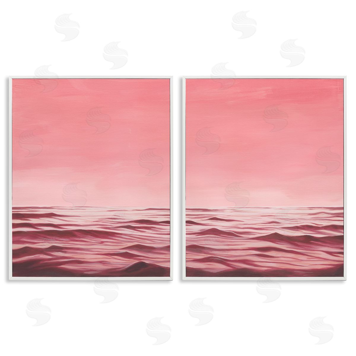Grace Popp Pink Calm Seascape White Framed Giclee Wall Art Print