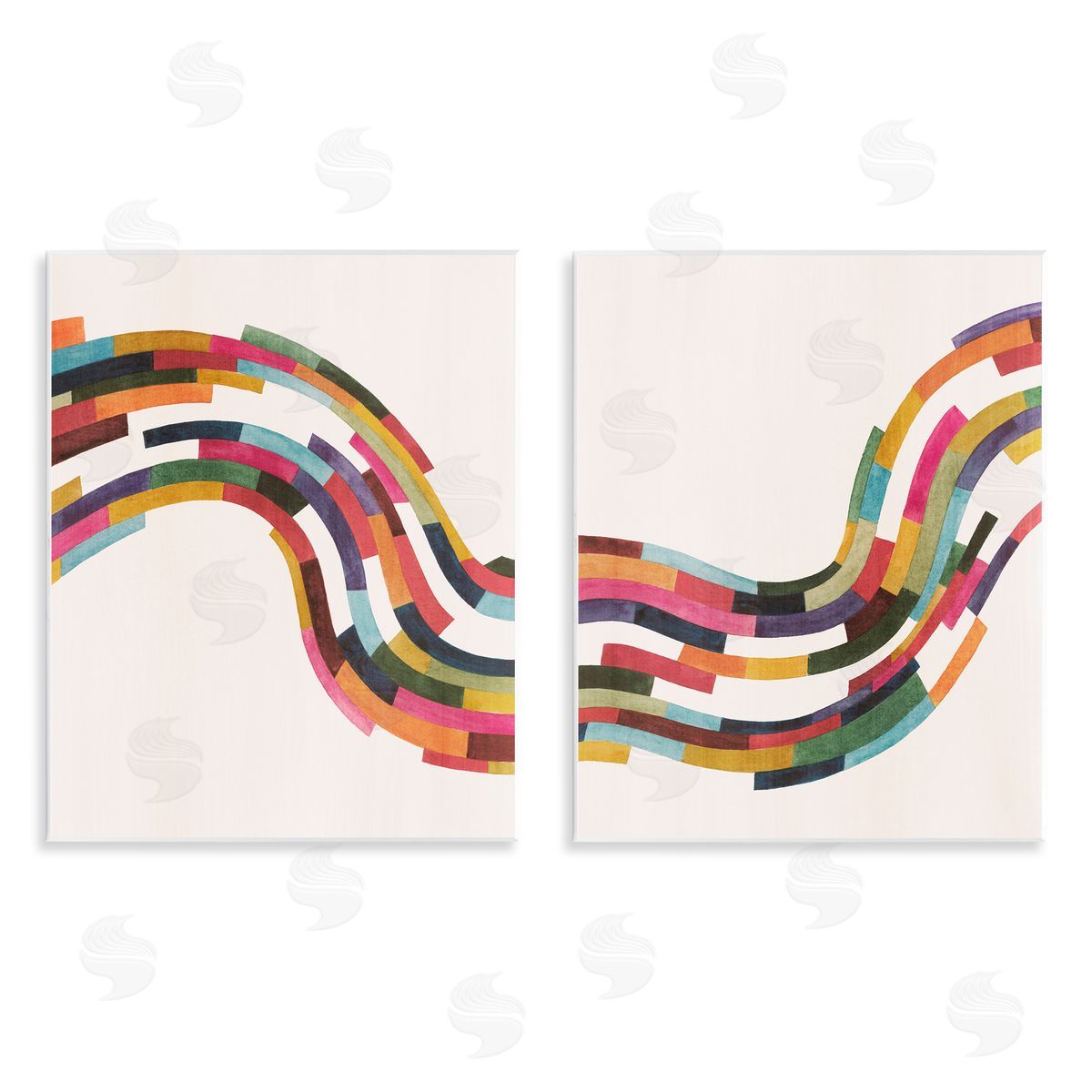 Grace Popp Abstract Colorful Wave  Wooden Wall Plaque Art Print