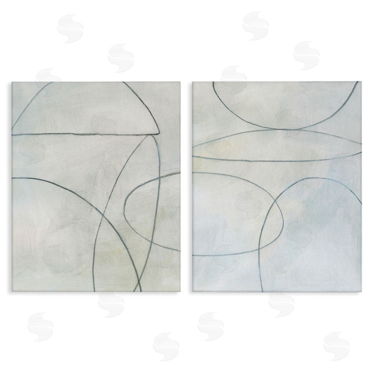 Victoria Barnes Simple Abstract Pencil Shapes Canvas Wall Art Print