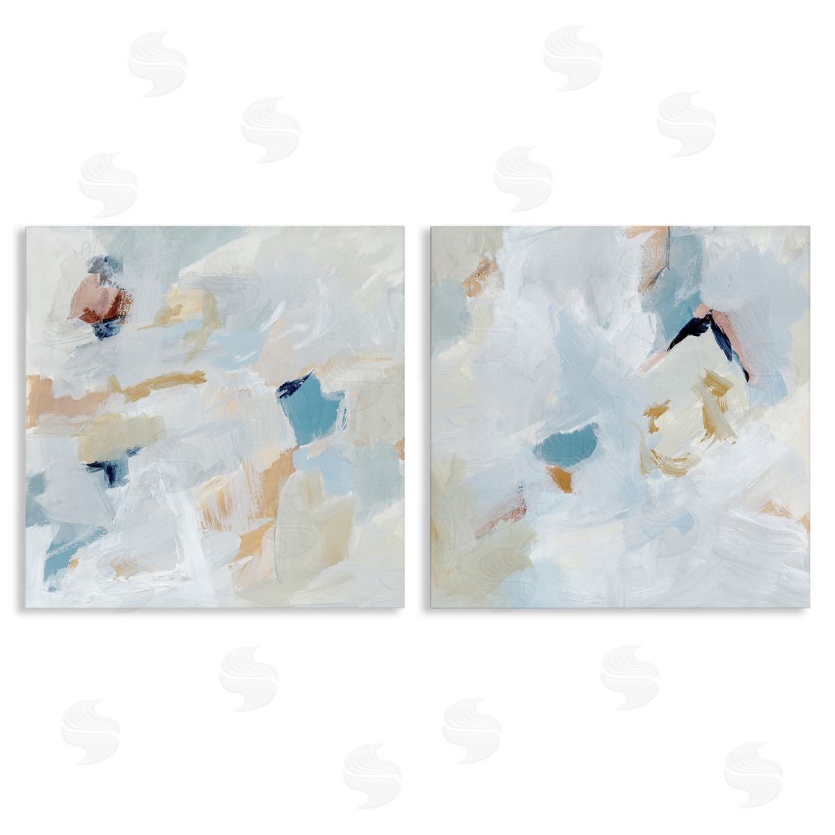 Victoria Barnes Abstract Hint of Blue Clouds Canvas Wall Art Print