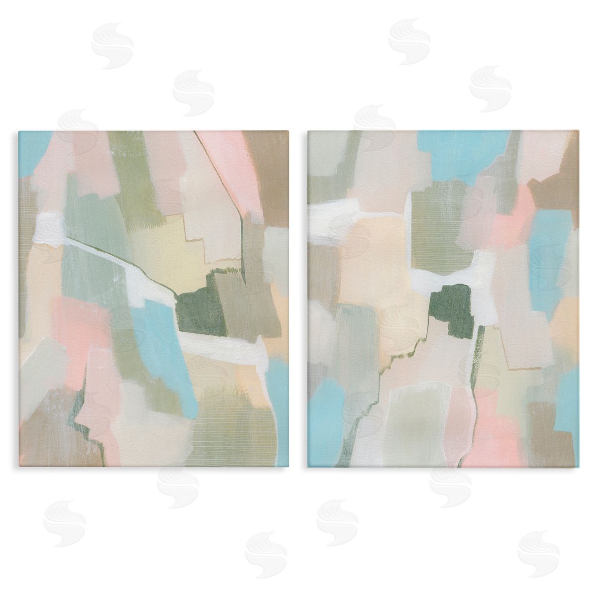 Grace Popp Patchy Muted Pastel Abstract  Canvas Wall Art Print