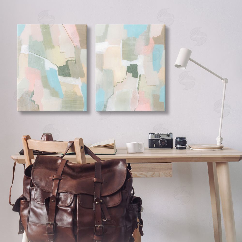 Grace Popp Patchy Muted Pastel Abstract  Canvas Wall Art Print in Room