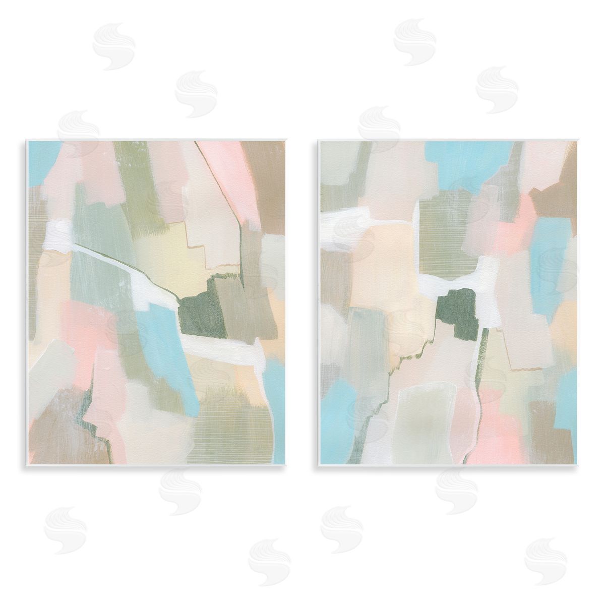 Grace Popp Patchy Muted Pastel Abstract  Wooden Wall Plaque Art Print