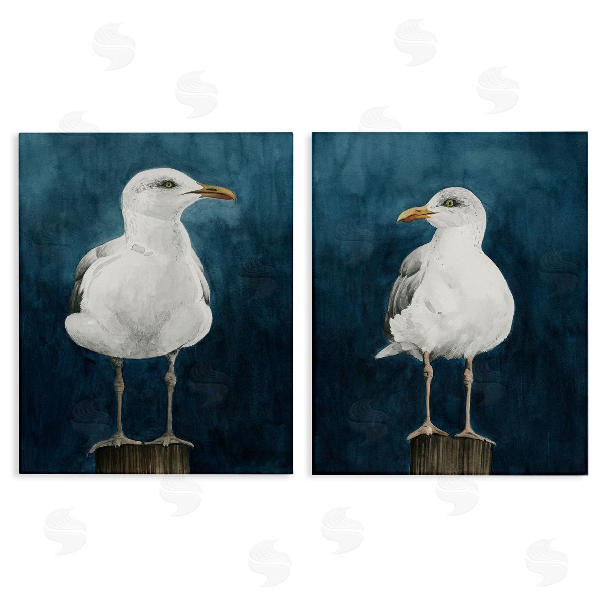 Grace Popp Seagull Standing on Log Canvas Wall Art Print