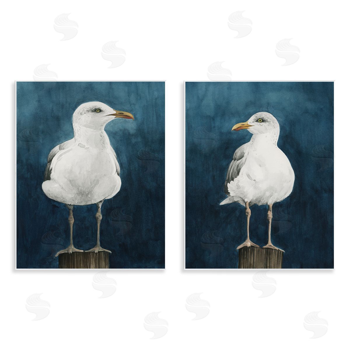 Grace Popp Seagull Standing on Log Wooden Wall Plaque Art Print