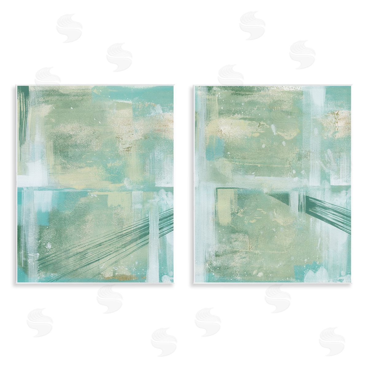 Grace Popp Teal Abstract Bridge Cityscape Wooden Wall Plaque Art Print