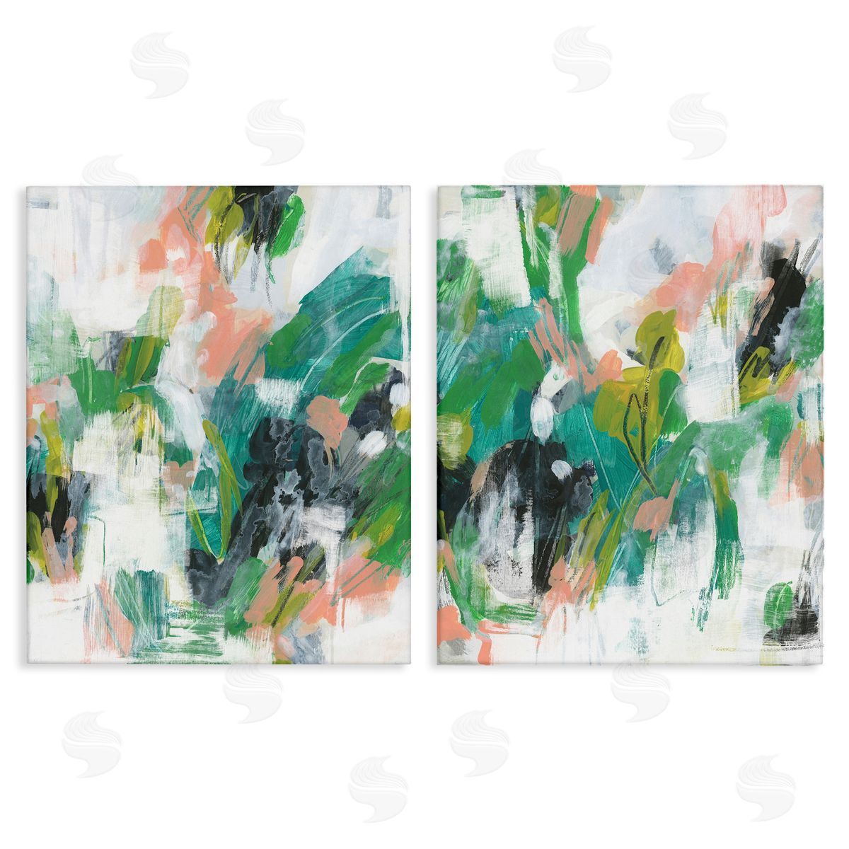 June Erica Vess Green Abstract Layers Canvas Wall Art Print