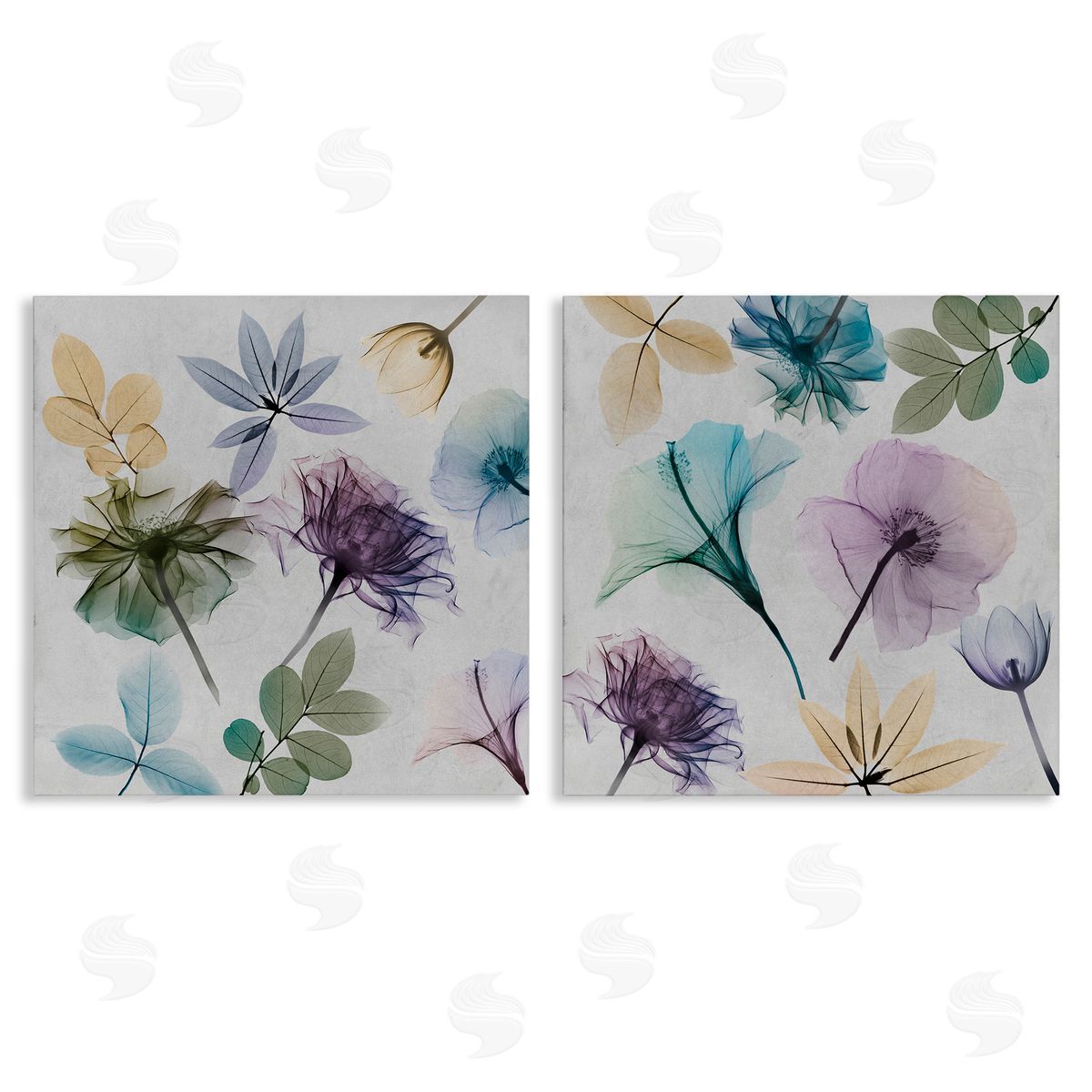 Albert Koetsier X-Ray Floral Collage Canvas Wall Art Print
