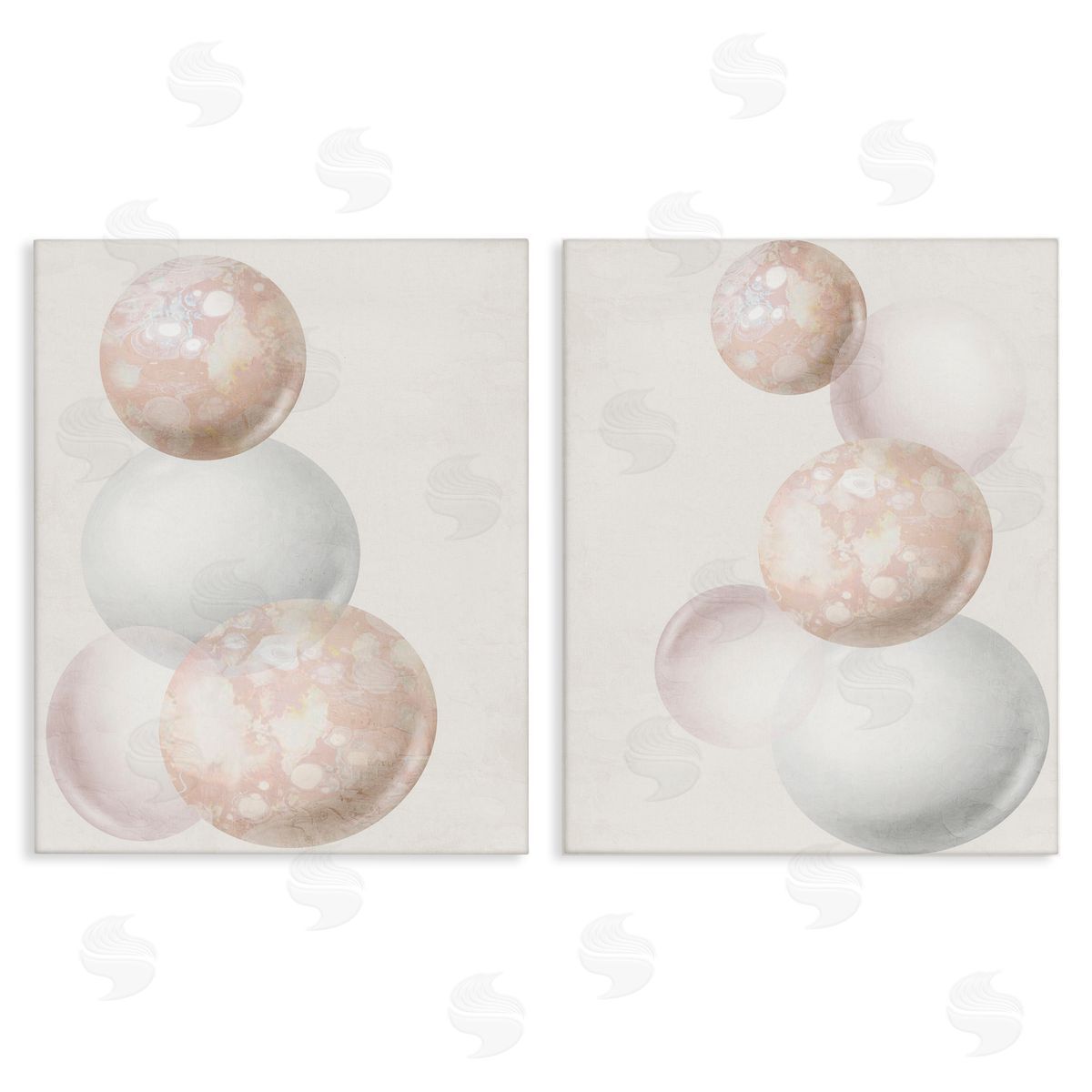 Anne Bailey Stacked Spheres Speckled  Canvas Wall Art Print