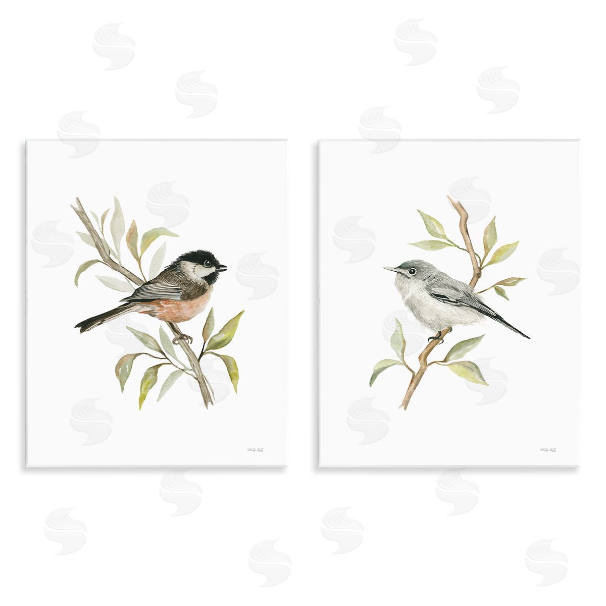 Cindy Jacobs Small Birds on Branches Wooden Wall Plaque Art Print